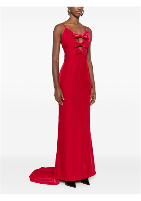 Red bow velvet gown Alessandra Rich - women ALESSANDRA RICH | FABX3819F41581637